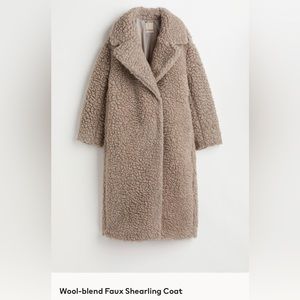 HM faux shearling wool teddy coat